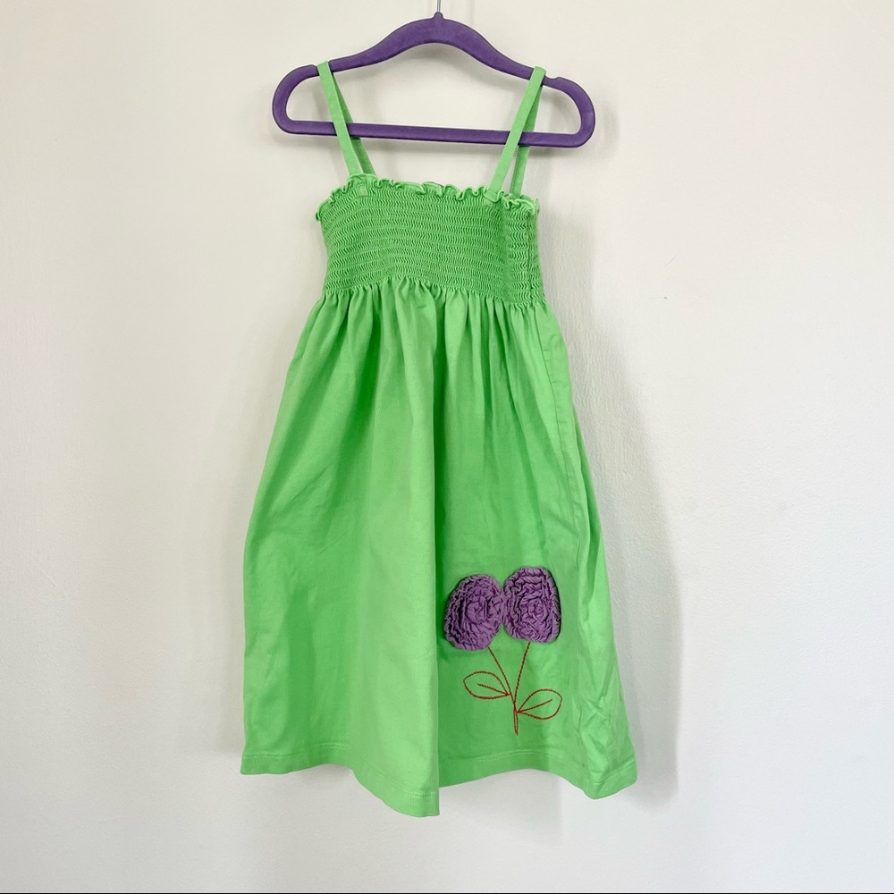 Hanna Andersson Green Shirred Summer Dress